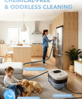 Hardcore Heavy Duty Steam Cleaner With Three Adjustable Pressure Settings And Blazing Fast Heat Up in modern kitchen with family.