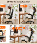 Ergonomic Office Desk Chair With Padded Flip Up Arms Adjustable Lumbar Support PU Leather Executive Chair tilt lock display