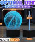Lit Basketball Night Light For Kids Room With 3D LED Hoop Lamp In Seven Color Changing Modes Durable Acrylic Construction