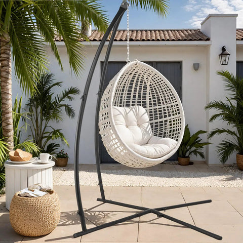 Heavy Duty Hammock Swing Stand With Solid Steel Construction, Easy Ten Minute Assembly, Includes Buckle And Spring Hook, Outdoor Use