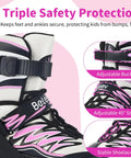 Light Up Inline Skates With Battery Free Illuminated Wheels And Luminous Shoelaces Four Size Adjustable For Kids Ages 5 To 12 Boys And Girls Beginner Indoor And Outdoor Roller Blades For Youth And Women, showcasing adjustable buckle, strap, and shoelaces.