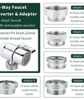 Adapter set for Sink Hose Shower Sprayer Attachment With Five Adapters For Bathroom Bathtub Kitchen Utility Laundry Tub Garden Hose
