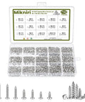 750 Piece Tiny Screws For Plastic And Metal M1.7 To M3 Phillips Pan Head Self Tapping Screws Silver Carbon Steel Kit