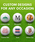 Custom designs on personalized golf balls with faces for men dad husband grandfather and father in laws upload your photo or logo.