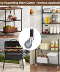 2 Inch Expanding Stem Caster Wheels Set Of Four Furniture Swivel Rollers With Five Adapter Sleeves on shelves and grill.