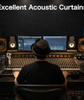 Straight Up Heavy Duty 48X80 Sound Absorbing Studio Blanket With Metal Grommets For Wall Hanging in a recording studio setting.