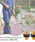Heavy Duty M22 14mm Male To M22 14mm Male Swivel Pressure Washer Adapter Set For Quick Connect Hose And Power Washer Equipment Durable Swivel Fittings With Upgraded Removable Shell For Easy Attachments. Brass M22 14mm male swivel adapter set for pressure washer hose, 5000 PSI