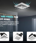Ceiling-installed Beefed Up Motor Assembly For Bathroom Exhaust Fans Delivers 110 CFM At Four Point Zero Sones Easy Replacement Eight By Eight And A Quarter Housing Fits HD80L 678 679 763 DX50L Series 678 G 679 E 2678F A Boosts Airflow Up To Sixty Percent