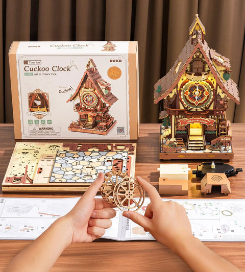 Cuckoo Clock 3D Wooden Puzzle Kit For Adults Mechanical DIY Clock Model Building Set, Dope Home Decor Gift For Women And Men