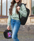Young person with Three Pack 17 Inch Hunting Daypacks For Hunting Camping And Travel, Rugged Gear Bags, padded straps, and design print