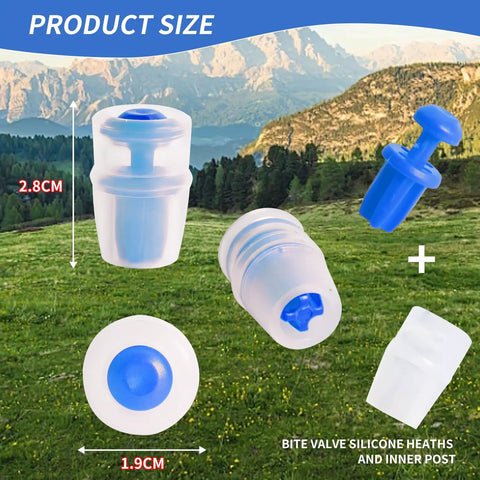 4 Pack Bite Valve Replacement Mouthpiece For Hydration On The Go Bladders And Water Backpacks, Fits Most Brands Including Osprey Hydraulics, Medical Grade Silicone, BPA Free, Taste Free, SGS Certified, Blue