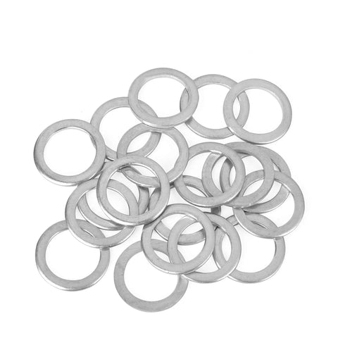 Transmission Drain Plug Washer Seal Kit 25.5mm OD x 18mm ID x 1.95mm Thick 20 Pack for Honda and Acura models, silver washers