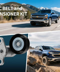 AC Belt And Tensioner Kit For GM Trucks And SUVs Fits Yukon Tahoe Silverado Sierra Avalanche Express 1500 1999-2008 detail