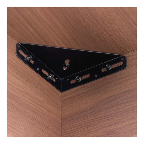 Heavy Duty 2 Pack Steel Angle Brackets With Triangular Corner Support For Wooden Shelving And Cabinet Fixtures on wooden shelves.