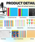 All In One Back To School Supplies Kit With 6 Clear Backpacks And 150 Pieces Including Notebooks Pencils Folders Glue Scissors