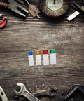 Premium Drive Wheel Protector Impact Socket Set With Color Coded Thin Wall Deep Sockets For Tire Maintenance And Lug Nut Removal To Safeguard Your Car Rim From Scratches During Heavy Duty Auto Work, 4-piece color coded sockets on wood