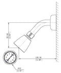 Diagram of Two Handle Non Metallic 8 Inch Tub And Shower Diverter Kit For Mobile Homes With Chrome Shower Head Arm And Flange