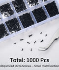 1000 Pcs Small Pan Head Screws Assortment Kit Micro Tiny Self Tapping Machine Screws For Glasses Watches Phones