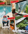Kick Water Out Fast Heavy Duty Cordless Submersible Water Pump Dropping 1268 Gph in use across pool, pond, and flooded areas.
