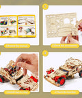 Hands On Remote Control Car Building Kit For Kids 8 Through 12 Cool Stem Toys For Boys And Girls Wood 3D Puzzles assembly steps