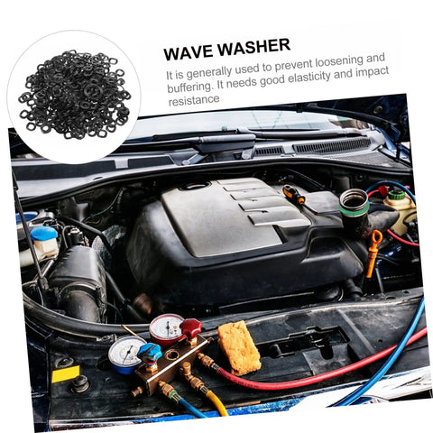 500 Piece Wave Washers Kit Compression Type Spring Steel Gaskets For Automotive, Plumbing, And Home Use, Boosts Stability, Prevents Loosening, Elasticity, And Impact Resistance, wave washers in car engine bay