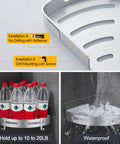 Corner Shower Caddy 2 Pack Adhesive Wall Mounted Basket Organizer for Bathroom and Kitchen No Drill Aluminum Silver Finish