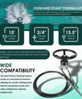 Outboard Steering Kit With Fifteen Foot Cable Three Quarter Inch Standard Tapered Shaft And Thirteen Point Five Inch Wheel