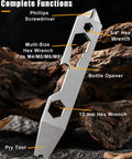 Absolute Badass Titanium EDC Pry Bar And Multi Wrench Combo For Daily Grind And Quick Fixes Compact Pocket Tool showing a multifunctional design with hex wrenches, screwdriver, and bottle opener.