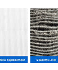 Replacement True HEPA Filter Set For HoMedics Air Purifiers AF 20 AF 25 AP 20 AP 25 AF 20FL AF 25FL, new vs used filters side by side