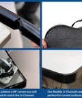 3/4 Inch Flexible PVC U Channel Molding For Edging Fits 3/4 Inch Thick Panels High Gloss Black 25 Foot Coil shown on surfaces