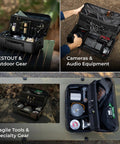 Nestout Go-To Gear Storage Case Lightweight Hard Shell Organizer Water Resistant Stackable Case With Padded Dividers