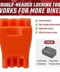 Orange double-headed cam/crank shaft locking tool for Harley-Davidson motorcycles, front view