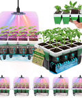 Five Pack Sixty Cell Seedling Trays With Grow Light Kit Indoor Seed Starting Starter Set for Veggies Herbs and Flowers