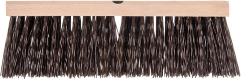 Heavy Duty Industrial Floor Sweep Head, 18 Inch Street Broom With Battle Ready Crimped Bristles strong hardwood base.