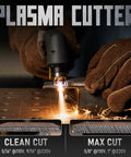 All In One 65 Amp Plasma Cutter Dual Voltage 110V 220V Non HF Non Touch Pilot Arc Plate Cutting in action, showing clean and max cuts