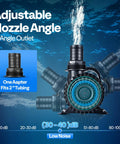 Front view of VIVOHOME 620W submersible pond pump with adjustable five-nozzle outlet; black plastic housing.