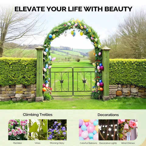 Sturdy Garden Arbor Arch For Weddings And Parties, Heavy Duty Steel Trellis For Climbing Plants, Outdoor Pergola Decor
