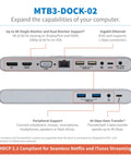 Straight Up Rock Solid Thunderbolt 3 Docking Hub with ports for dual 4K monitor support and USB accessories.