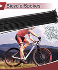 12G 225mm Black Bicycle Spokes Set, 36 Pcs of 45 Steel Spokes for Pro Grade Wheel Builds, Includes Nipples, bike and spokes