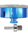 Front view of 4 Inch Vacuum Brazed Diamond Core Drill Bit For Porcelain Tile Ceramic Marble Granite Stone Drilling, Pro Grade 5/8-11 Thread Hole Saw With Adapter, Dry Or Wet Use For Masonry Brick And Tile