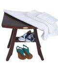Teak Shower Bench 18 Inch Waterproof Wooden Seat For Inside Showers With Non Slip Feet And Curved Design, Spa Quality Shower Chair