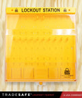 Lockout Tagout Station Unfilled Loto Kit Board With Wall Mount And Transparent Lockable Cover Industrial Grade Polycarbonate Construction Secured Storage For Loto Equipment No Devices Included