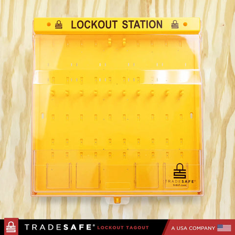 Lockout Tagout Station Unfilled Loto Kit Board With Wall Mount And Transparent Lockable Cover Industrial Grade Polycarbonate Construction Secured Storage For Loto Equipment No Devices Included