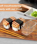 Three Piece Clear Musubi Maker Kit With Luncheon Meat Slicer Non Stick Onigiri Press Mold BPA Free Sushi Mold For Hawaiian Musubi