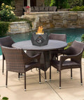 14 Inch Modern Tabletop Gas Fire Pit Portable Fire Pit for Patio Backyard Porch Camping RV Tailgating Side Mounted 5400 BTU