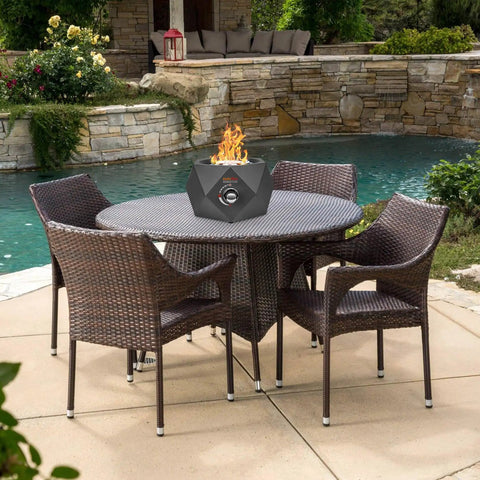 14 Inch Modern Tabletop Gas Fire Pit Portable Fire Pit for Patio Backyard Porch Camping RV Tailgating Side Mounted 5400 BTU