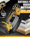 Heavy Duty Tile Vibration Tool with 9-Inch Suction Cup delivers 551 lbs lift, shown gripping tiles and materials