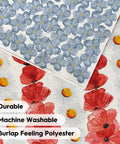 Close-up of Colorlife Myosotis Poppy Memorial Day Garden Flag 12x18 Inch Double Sided Outdoor Yard Flag texture