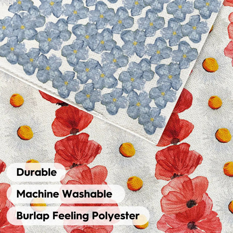 Close-up of Colorlife Myosotis Poppy Memorial Day Garden Flag 12x18 Inch Double Sided Outdoor Yard Flag texture
