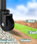 2 Pack 2 Inch Gate Caster Wheels For Wooden Gates, 100-200 Pound Capacity, shown on surfaces like mud and turf